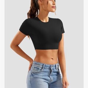 Black Women's Crop Top double lined